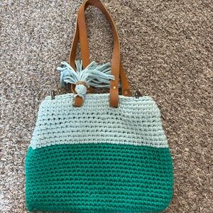 Handcrafted Two-Tone Tote Bag handmade From Brazil
